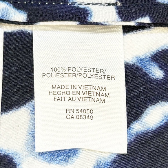 Anne Klein Ultramarine Chic Ink Multi V-Neck Sleeveless Tank Top Size L - Picture 10 of 12